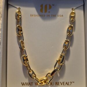 Gold Link Bracelet with Mixed Links by BP.